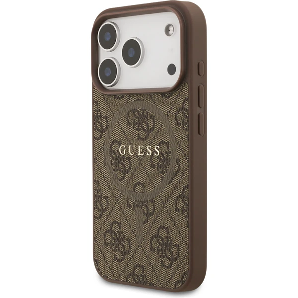 Guess PU Leather 4G Colored Ring MagSafe Zadní Kryt pro iPhone 17 Pro hnědý - Pouzdra - Obrázek 69c0a304375741cb9b3dd11305af05d3