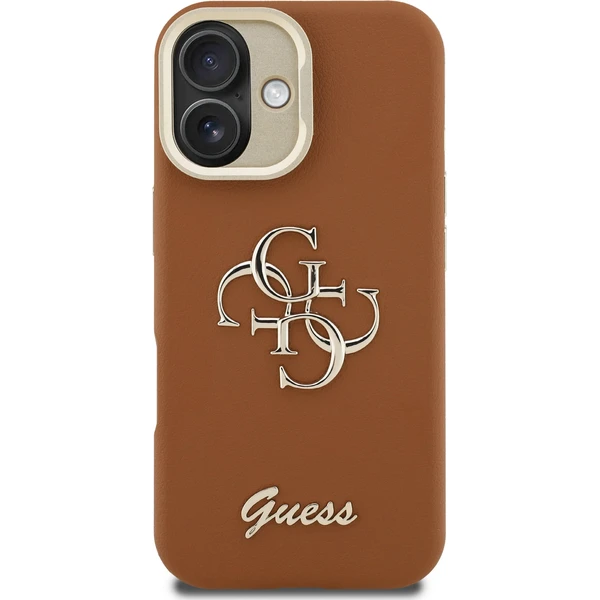 Guess PU Grained 4G Logo Stand Camera Frame kryt iPhone 16 hnědý - Pouzdra - Obrázek 69cd866dadbc4404a353d4c6e4964a2a