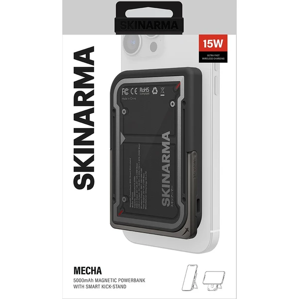 SKINARMA Nexus Mecha MagSafe powerbanka se stojánkem, USB-C, PD (5000 mah) černá - Powerbanky - Obrázek 69e54158ac6e412cac9f3338bb486257