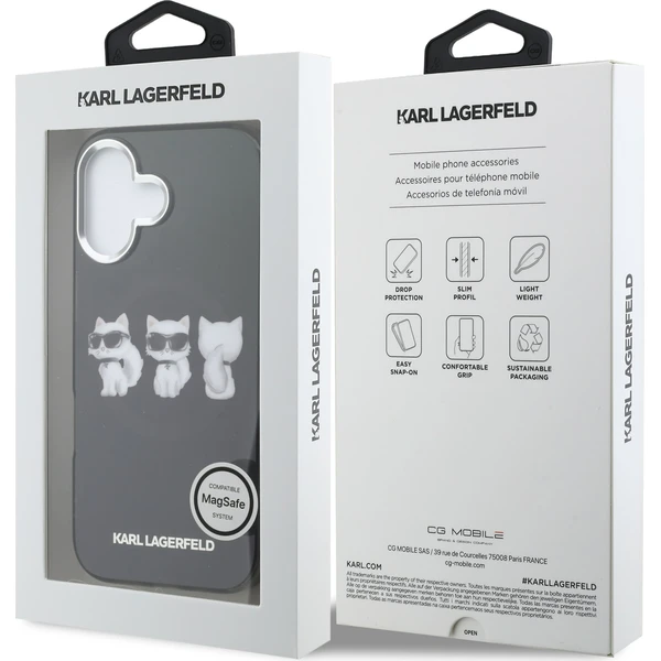 Karl Lagerfeld IML Choupette Trio Watercolor MagSafe kryt iPhone 17 černý - Pouzdra - Obrázek 69fe0180c8014e8e9250ff201f57b634
