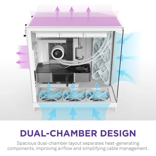 NZXT H9 Flow bílá - Počítačové skříně - Obrázek 6A7K000K01
