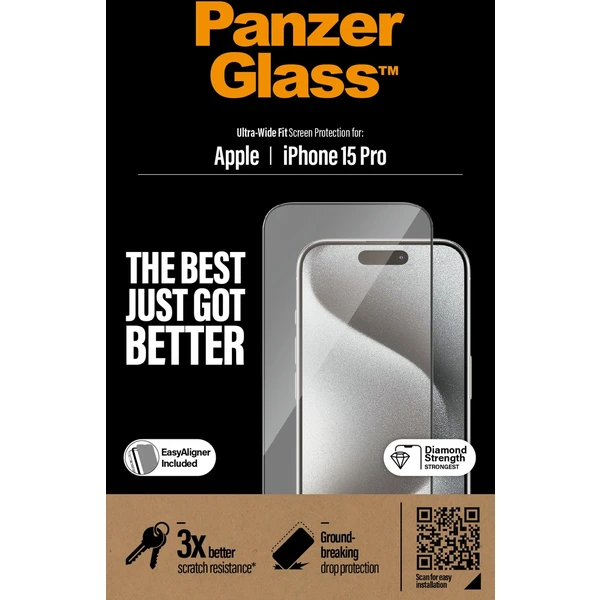 PanzerGlass Ultra-Wide Fit ochranné sklo Apple iPhone 15 Pro - Ochranné folie a skla - Obrázek 6ATS100501