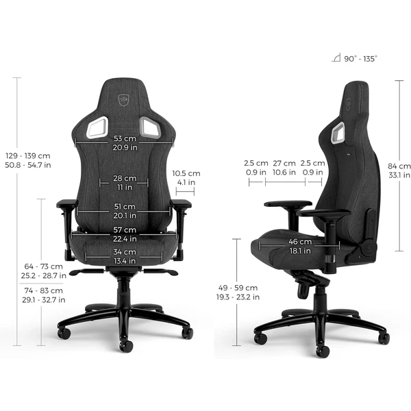 noblechairs EPIC TX látková herní židle černá - Židle - Obrázek 6AUA000J01