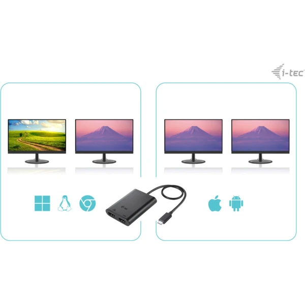 i-tec USB-C/2x HDMI redukce černá - Kabely a redukce - Obrázek 6CAS100501