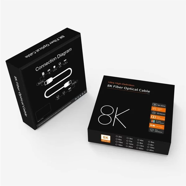 PremiumCord HDMI 2.1/HDMI 2.1 optický kabel s ethernetem 8K 25m černý/bílý - Kabely a redukce - Obrázek 6CR8700301