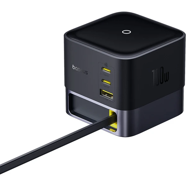 Baseus Super GaN Charger nabíjecí stanice 100W, 3xUSB-C, USB-A 1m kabel černá - Nabíječky - Obrázek 6DGE000L01