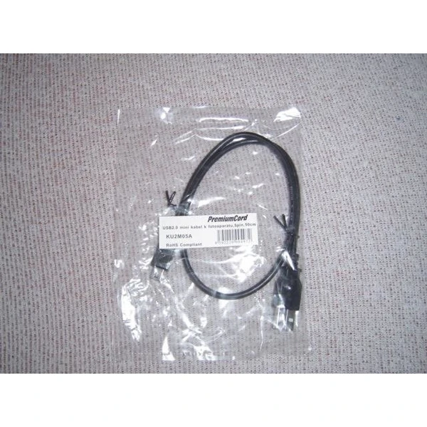 PremiumCord USB-A/MiniUSB-B kabel 0,5m černý - Kabely a redukce - Obrázek 6DTU000501