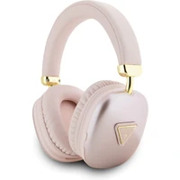Guess PU Leather 4G Triangle Logo Bluetooth Stereo Headphone růžové - Sluchátka