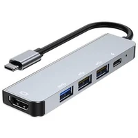 PremiumCord USB-C na HDMI + USB3.0 + 2x USB2.0 + PD(power delivery) adaptér - Dokovací stanice