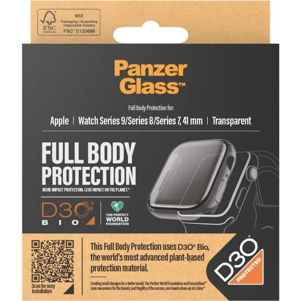 PanzerGlass Apple Watch 9/8/7 (41mm) ochranný kryt s D3O - čirý rámeček - Pouzdra - Obrázek 6GC1000O01