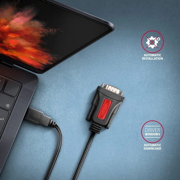 AXAGON USB-A/COM(DE-9) redukce 1,5m černá - Kabely a redukce - Obrázek 6GS6000701