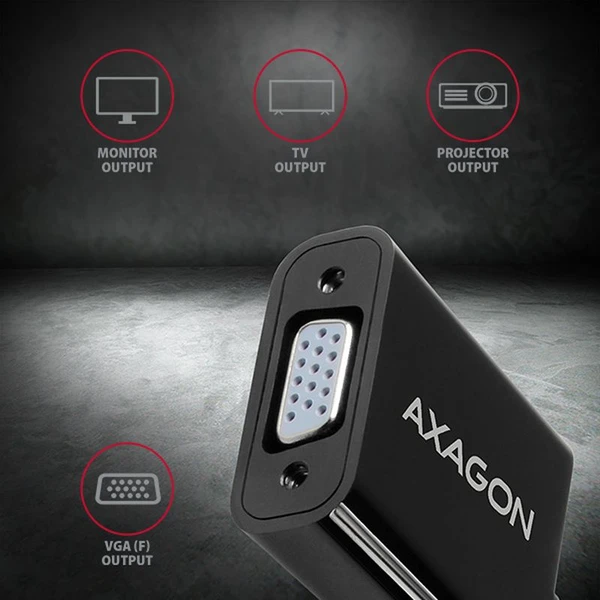 AXAGON HDMI/VGA redukce 0,2m černá - Kabely a redukce - Obrázek 6K7HF00101