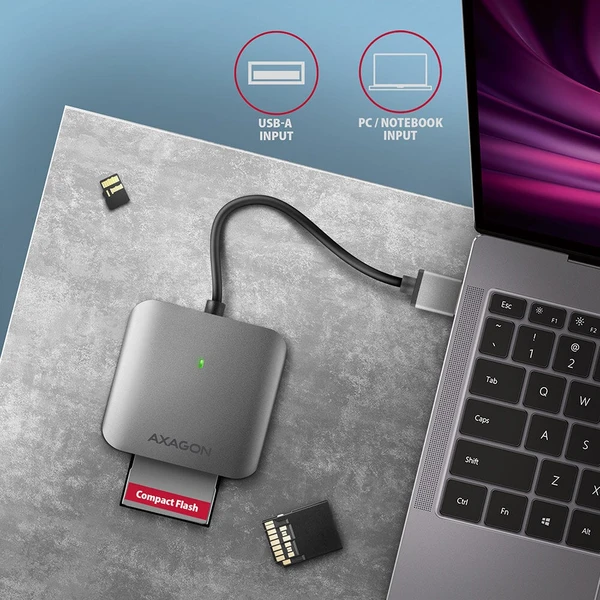 AXAGON CRE-S3 čtečka karet USB-A šedá - Čtečky paměťových karet - Obrázek 6MS6000701