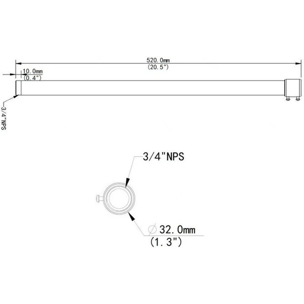 Uniview TR-SE24-A-IN prodloužení stropního uchycení - Příslušenství pro kamery - Obrázek 6OVF300401