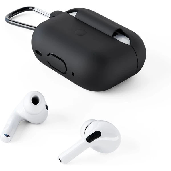 EPICO silikonové pouzdro pro Airpods Pro (2022) s karabinou černé - Pouzdra - Obrázek 6T2K300401