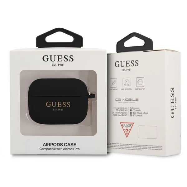Guess 4G Charm Silikonové Pouzdro pro Airpods Pro černé - Pouzdra - Obrázek 6U38100501