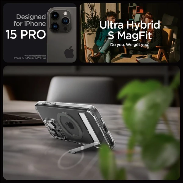 Spigen Ultra Hybrid S MagFit kryt iPhone 15 Pro grafitový - Pouzdra - Obrázek 6ZT8000601
