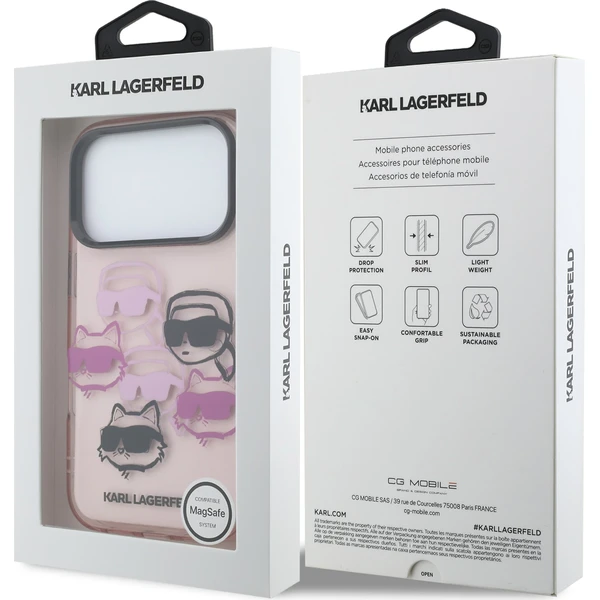 Karl Lagerfeld IML Multi K&CH Heads Zadní Kryt pro iPhone 17 Pro růžový - Pouzdra - Obrázek 6a12539f465d4fdb83a579f43dda0c45