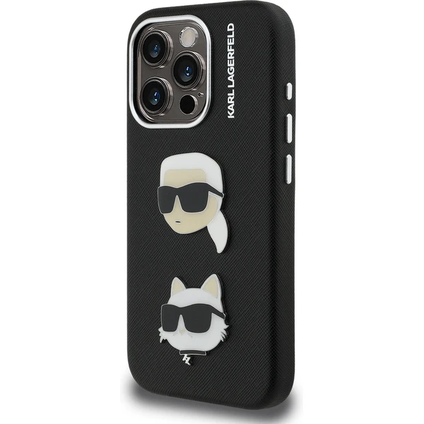 Karl Lagerfeld Grained PU K&CH Heads kryt iPhone 15 Pro černý - Pouzdra - Obrázek 6a90f89478004aad8ed207b3747c6adf