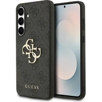 Guess PU 4G Metal Logo Zadní Kryt pro Samsung Galaxy S25 FE šedý - Pouzdra