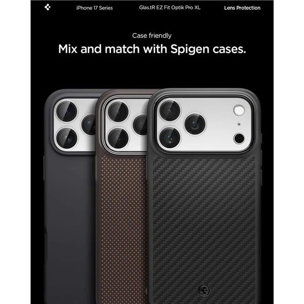 Spigen Glass tR EZ Fit Optik Pro XL sklo na fotoaparát iPhone 17 Pro Max stříbrné - Ochranné folie a skla - Obrázek 6b81e465f2a0432199d5ab703579c73d