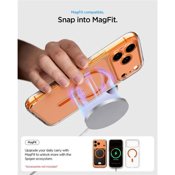 Spigen Ultra Hybrid MagSafe kryt iPhone 17 Pro Max clear orange - Pouzdra - Obrázek 6ba67ceac2664407aeaa623787bfa16d