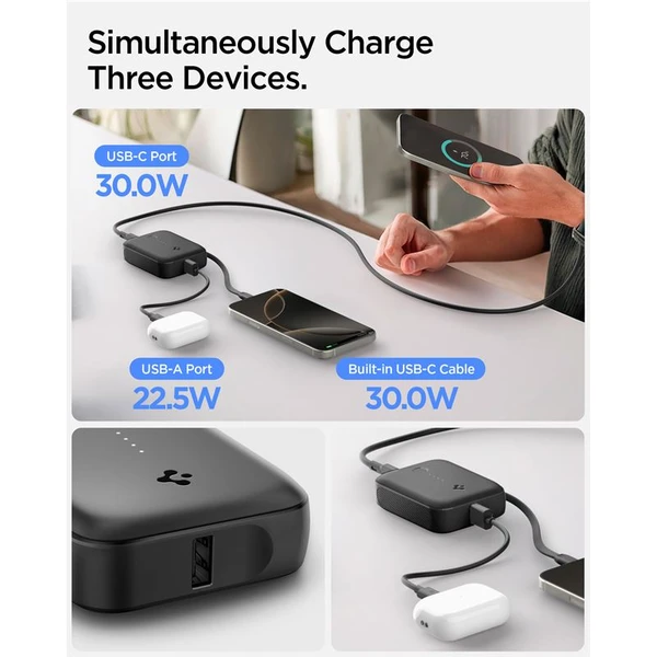 Spigen Essential powerbanka s kabelem 10000 mAh (30W) černá (EA3010BT) - Powerbanky - Obrázek 6bb8b12287cf43bb9a7a5c7769c5f113