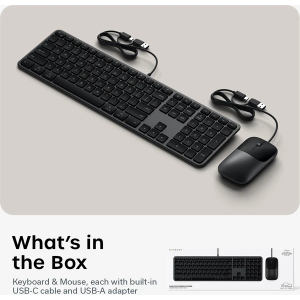 Satechi Slim CLX3 Wired Combo klávesnice a myš (US English) vesmírně černá - Klávesnicové sety - Obrázek 6bd25a01b9464f5e8ddf181210916e1e