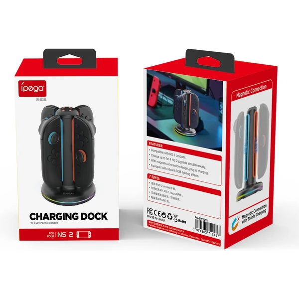 iPega SW2052 nabíjecí stanice s RGB pro JoyCon Ovladače Nintendo Switch 2 černá - Nabíječky - Obrázek 6be05d7166b845f78338b4d474b0fdd9