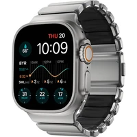 Nomad Stratos Band FKM řemínek Apple Watch 45/46/49mm Natural Titanium/Black - Řemínky