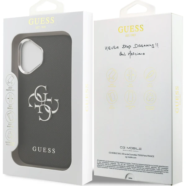 Guess PU Grained 4G Metal Logo kryt iPhone 17 černý - Pouzdra - Obrázek 6c41b9df72fa46b0bbfb1b176d44425b