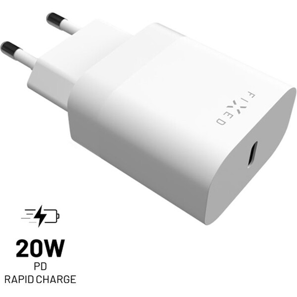 FIXED nabíječka  s USB-C výstupem a podporou PD 20W bílá