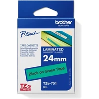Brother TZe-751 páska černá na zeleném 24 mm - Pásky pro štítkovače