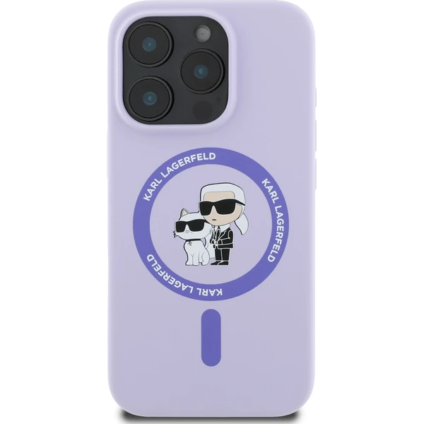 Karl Lagerfeld Liquid Silicone Karl and Choupette MagSafe kryt iPhone 16 Pro fialový - Pouzdra - Obrázek 6c866d6ef1f24f0889a3bbc6beb3375d