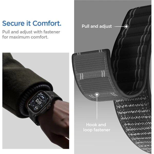 Spigen Fabric Band řemínek (hook-and-loop) Apple Watch 49/46/45/44mm černý - Řemínky - Obrázek 6c9230ff79db424f9ea8c1919c87bfde