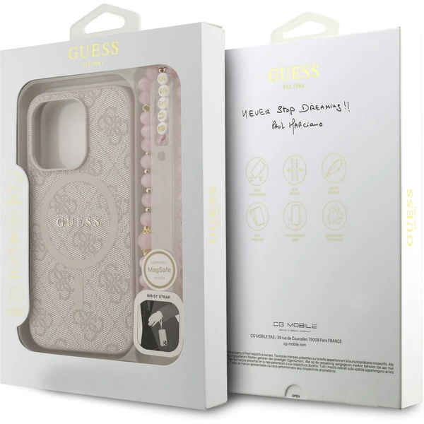 Guess PU Leather 4G Colored Ring Strap MagSafe kryt iPhone 15 Pro růžový - Pouzdra - Obrázek 6cb44a43de3746cca4a3d0d68b955ef8
