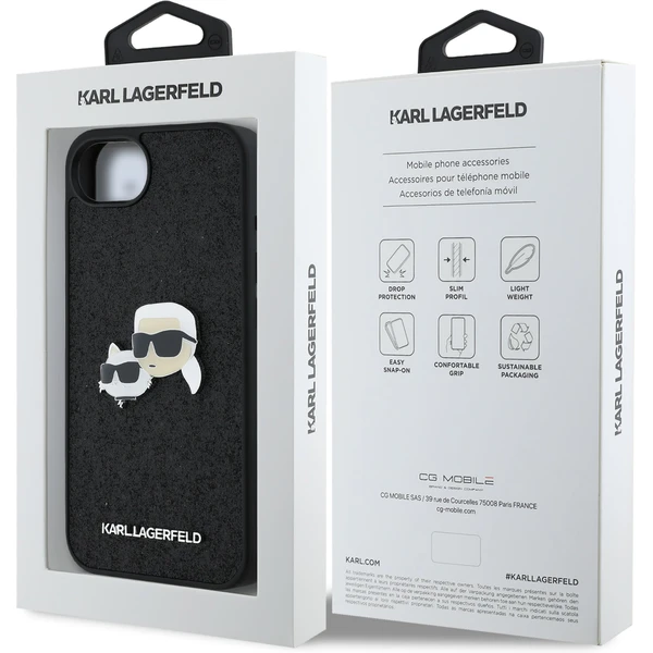 Karl Lagerfeld Fixed Glitter Metal K&CH kryt iPhone 17e/16e černý - Pouzdra - Obrázek 6cbccab323e0499a969a01bd9cdf130d