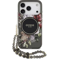 Guess IML Flowers Strap MagSafe kryt iPhone 17 Pro černý - Pouzdra