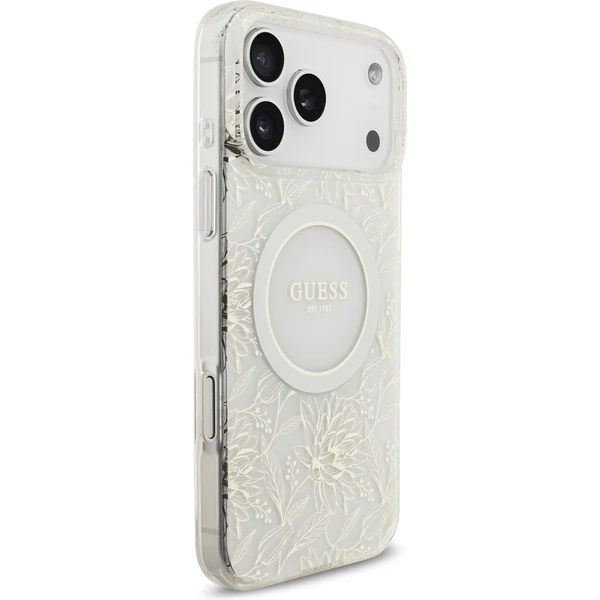 Guess IML Flowers Allover Strap MagSafe kryt iPhone 17 Pro Max bílý - Pouzdra - Obrázek 6d28d2fe49dc418a9869a0e77a44f0f5