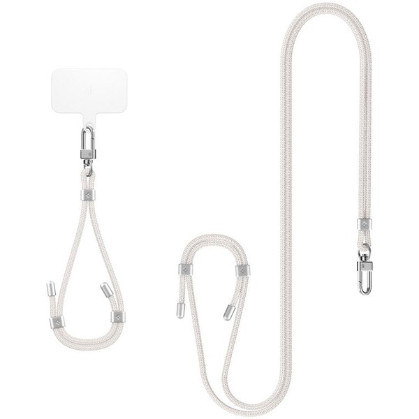 Spigen Universal Set 2 popruh a poutko s karabinou bílá