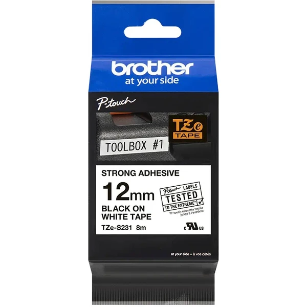 Brother Tze-S231 páska černá na bílém 12 mm extra lepidlo - Pásky pro štítkovače - Obrázek 6da92616352948f9b4982c727482aba4