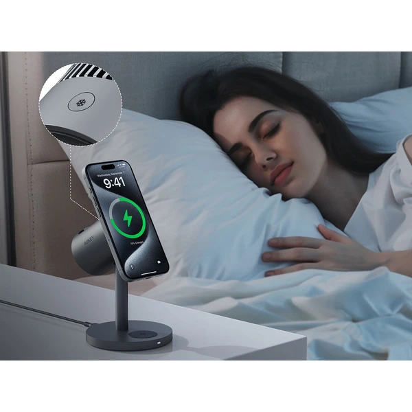 AUKEY LC-MC311A MagFusion 3-in-1 Pro Qi2 nabíječka s chlazením šedá - Nabíječky - Obrázek 6dcd7dc2ec0d4b72ab1052af16c0fdcb