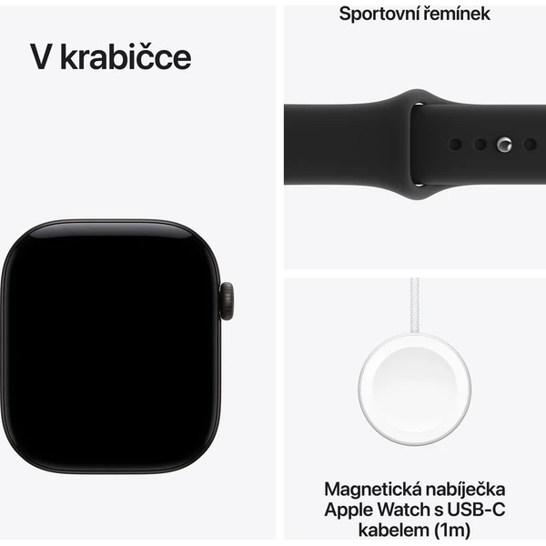 Apple Watch Series 12 (42mm) Černý hliník s černým sportovním řemínkem S/M - Chytré hodinky - Obrázek 6decaf23f4eb461c8be56555d5d281e7