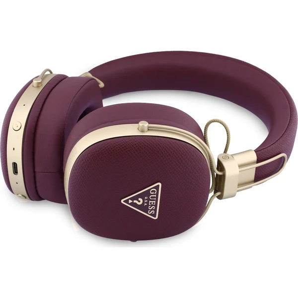 Guess PU Grained Triangle Gold Metal Logo ENC bezdrátová sluchátka vínová - Sluchátka - Obrázek 6e28e01ac3c24cdda83171b3abb7e34e