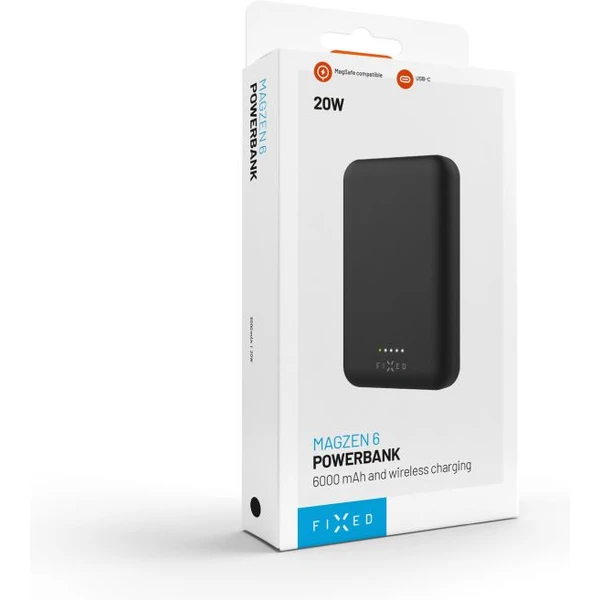 FIXED MagZen powerbanka s bezdrátovým nabíjením a Magsafe, 6000 mAh, černá - Powerbanky - Obrázek 6e49c119fb8647539f5adda75a194897