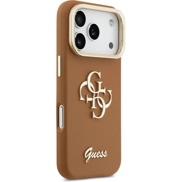 Guess PU Grained 4G Logo Stand Camera Frame kryt iPhone 17 Pro hnědý - Pouzdra - Obrázek 6e6cc66691ec42a68fb501b57cbcacc3