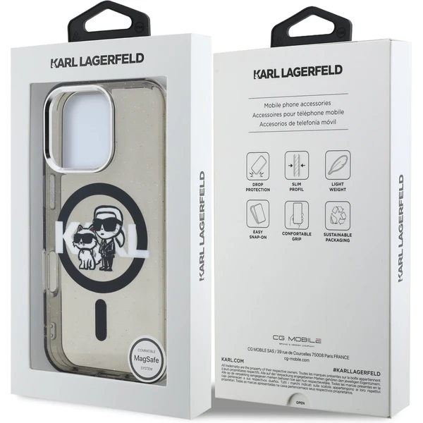 Karl Lagerfeld IML Glitter Karl and Choupette Sketch MagSafe kryt iPhone 16 Pro černý - Pouzdra - Obrázek 6eb3a55777fb4d138cbdf66fd5fb88a3