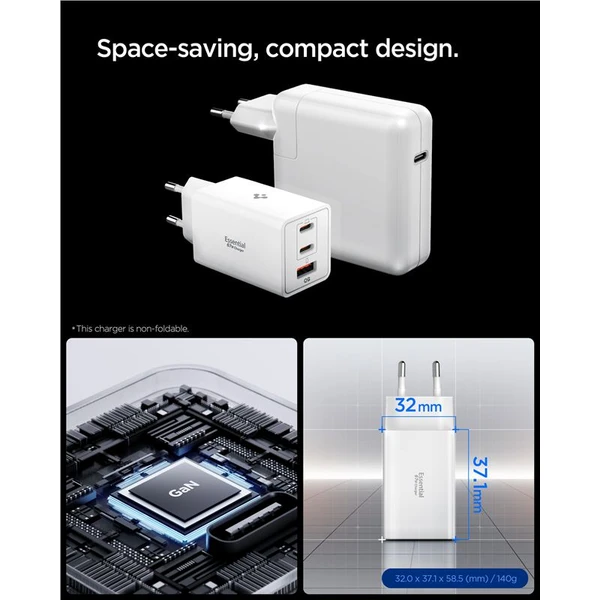 Spigen Essential 67W USB-C/USB-A nabíječka (EE673EU) bílá - Nabíječky - Obrázek 6ebc0b507faf4dca811957484fd1d9de