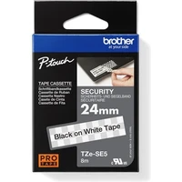 Brother TZe-SE5 bezpečnostní páska černá na bílém 24 mm - Pásky pro štítkovače