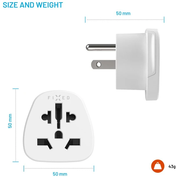 FIXED USA adaptér pro zapojení UK, US, AUS nabíječek do USA zásuvek bílý - Nabíječky - Obrázek 6f9b0fadfb244ca488d55d38e114ad8c